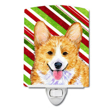 Load image into Gallery viewer, Corgi Candy Cane Holiday Christmas Ceramic Night Light SS4555CNL