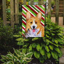 Load image into Gallery viewer, Corgi Candy Cane Holiday Christmas Garden Flag – Decorative Outdoor Yard Flag