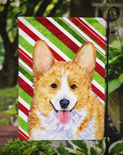 Load image into Gallery viewer, Corgi Candy Cane Holiday Christmas Garden Flag – Decorative Outdoor Yard Flag