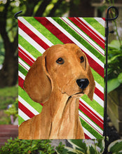 Load image into Gallery viewer, Dachshund Candy Cane Holiday Christmas Garden Flag – Decorative Outdoor Yard Flag