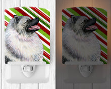 Load image into Gallery viewer, Keeshond Candy Cane Holiday Christmas Ceramic Night Light SS4557CNL