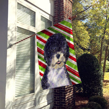 Load image into Gallery viewer, Portuguese Water Dog Candy Cane Holiday Christmas Flag Canvas House Size