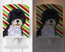 Load image into Gallery viewer, Portuguese Water Dog Candy Cane Holiday Christmas Ceramic Night Light SS4559CNL