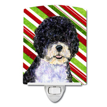 Load image into Gallery viewer, Portuguese Water Dog Candy Cane Holiday Christmas Ceramic Night Light SS4559CNL