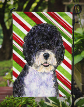 Load image into Gallery viewer, Portuguese Water Dog Candy Cane Holiday Christmas Garden Flag – Decorative Outdoor Yard Flag