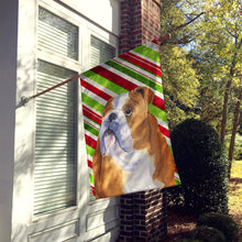 Load image into Gallery viewer, Bulldog English Candy Cane Holiday Christmas Flag Canvas House Size
