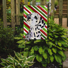 Load image into Gallery viewer, Dalmatian Candy Cane Holiday Christmas Garden Flag – Decorative Outdoor Yard Flag