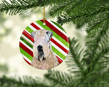 Load image into Gallery viewer, Wheaten Terrier Soft Coated Candy Cane Holiday Christmas Ornament - Round Ceramic Ornament – Artist-Designed Keepsake Decoration