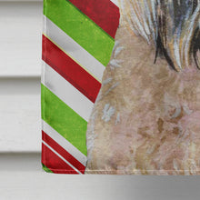 Load image into Gallery viewer, Wheaten Terrier Soft Coated Candy Cane Holiday Christmas Flag Canvas House Size