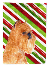 Load image into Gallery viewer, Brussels Griffon Candy Cane Holiday Christmas Flag Canvas House Size