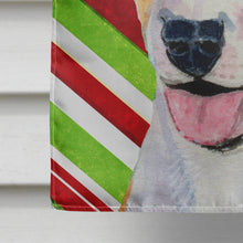 Load image into Gallery viewer, Bull Terrier Candy Cane Holiday Christmas Flag Canvas House Size