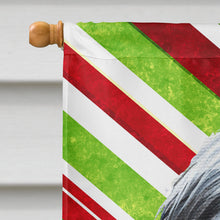 Load image into Gallery viewer, Bearded Collie Candy Cane Holiday Christmas Flag Canvas House Size