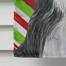 Load image into Gallery viewer, Bearded Collie Candy Cane Holiday Christmas Flag Canvas House Size