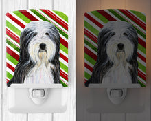 Load image into Gallery viewer, Bearded Collie Candy Cane Holiday Christmas Ceramic Night Light SS4566CNL