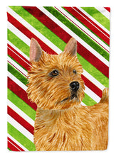 Load image into Gallery viewer, Norwich Terrier Candy Cane Holiday Christmas Garden Flag – Decorative Outdoor Yard Flag