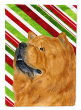 Load image into Gallery viewer, Chow Chow Candy Cane Holiday Christmas Garden Flag – Decorative Outdoor Yard Flag