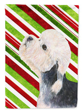 Load image into Gallery viewer, Dandie Dinmont Terrier Candy Cane Holiday Christmas Flag Canvas House Size