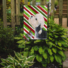 Load image into Gallery viewer, Dandie Dinmont Terrier Candy Cane Holiday Christmas Garden Flag – Decorative Outdoor Yard Flag