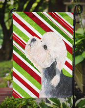 Load image into Gallery viewer, Dandie Dinmont Terrier Candy Cane Holiday Christmas Garden Flag – Decorative Outdoor Yard Flag