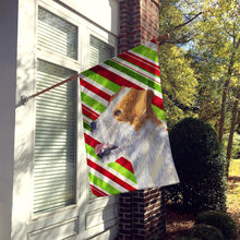 Load image into Gallery viewer, Jack Russell Terrier Candy Cane Holiday Christmas Flag Canvas House Size