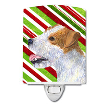 Load image into Gallery viewer, Jack Russell Terrier Candy Cane Holiday Christmas Ceramic Night Light SS4573CNL