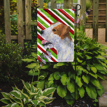 Load image into Gallery viewer, Jack Russell Terrier Candy Cane Holiday Christmas Garden Flag – Decorative Outdoor Yard Flag