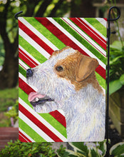 Load image into Gallery viewer, Jack Russell Terrier Candy Cane Holiday Christmas Garden Flag – Decorative Outdoor Yard Flag