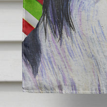Load image into Gallery viewer, Papillon Candy Cane Holiday Christmas Flag Canvas House Size