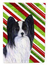 Load image into Gallery viewer, Papillon Candy Cane Holiday Christmas Flag Canvas House Size