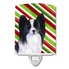 Load image into Gallery viewer, Papillon Candy Cane Holiday Christmas Ceramic Night Light SS4574CNL