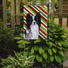Load image into Gallery viewer, Papillon Candy Cane Holiday Christmas Garden Flag – Decorative Outdoor Yard Flag