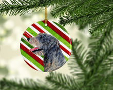Load image into Gallery viewer, Irish Wolfhound Candy Cane Holiday Christmas Ornament - Round Ceramic Ornament – Artist-Designed Keepsake Decoration SS4575