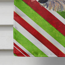 Load image into Gallery viewer, Irish Wolfhound Candy Cane Holiday Christmas Flag Canvas House Size