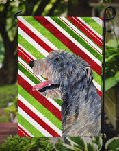 Load image into Gallery viewer, Irish Wolfhound Candy Cane Holiday Christmas Garden Flag – Decorative Outdoor Yard Flag