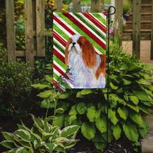 Load image into Gallery viewer, English Toy Spaniel Candy Cane Holiday Christmas Garden Flag – Decorative Outdoor Yard Flag