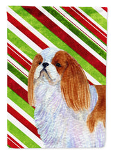 Load image into Gallery viewer, English Toy Spaniel Candy Cane Holiday Christmas Garden Flag – Decorative Outdoor Yard Flag