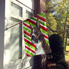 Load image into Gallery viewer, Boxer Candy Cane Holiday Christmas Flag Canvas House Size