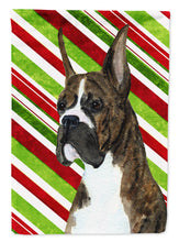 Load image into Gallery viewer, Boxer Candy Cane Holiday Christmas Flag Canvas House Size