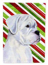 Load image into Gallery viewer, Boxer Candy Cane Holiday Christmas Flag Canvas House Size