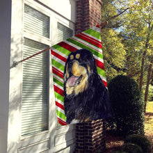 Load image into Gallery viewer, Tibetan Mastiff Candy Cane Holiday Christmas Flag Canvas House Size