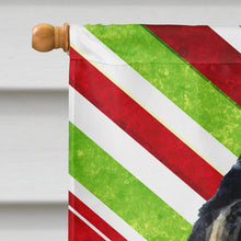 Load image into Gallery viewer, Tibetan Mastiff Candy Cane Holiday Christmas Flag Canvas House Size