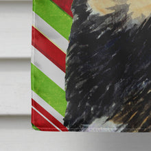 Load image into Gallery viewer, Tibetan Mastiff Candy Cane Holiday Christmas Flag Canvas House Size