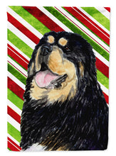 Load image into Gallery viewer, Tibetan Mastiff Candy Cane Holiday Christmas Flag Canvas House Size