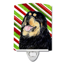 Load image into Gallery viewer, Tibetan Mastiff Candy Cane Holiday Christmas Ceramic Night Light SS4581CNL