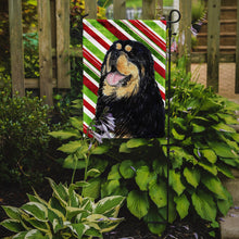 Load image into Gallery viewer, Tibetan Mastiff Candy Cane Holiday Christmas Garden Flag – Decorative Outdoor Yard Flag