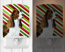 Load image into Gallery viewer, Springer Spaniel Candy Cane Holiday Christmas Ceramic Night Light SS4582CNL