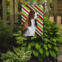 Load image into Gallery viewer, Springer Spaniel Candy Cane Holiday Christmas Garden Flag – Decorative Outdoor Yard Flag