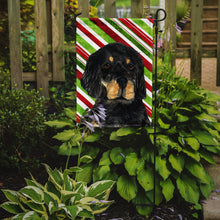Load image into Gallery viewer, Gordon Setter Candy Cane Holiday Christmas Garden Flag – Decorative Outdoor Yard Flag