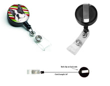 Load image into Gallery viewer, Boston Terrier Candy Cane Holiday Christmas Retractable Badge Reel SS4585BR