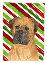 Load image into Gallery viewer, Bullmastiff Candy Cane Holiday Christmas Flag Canvas House Size